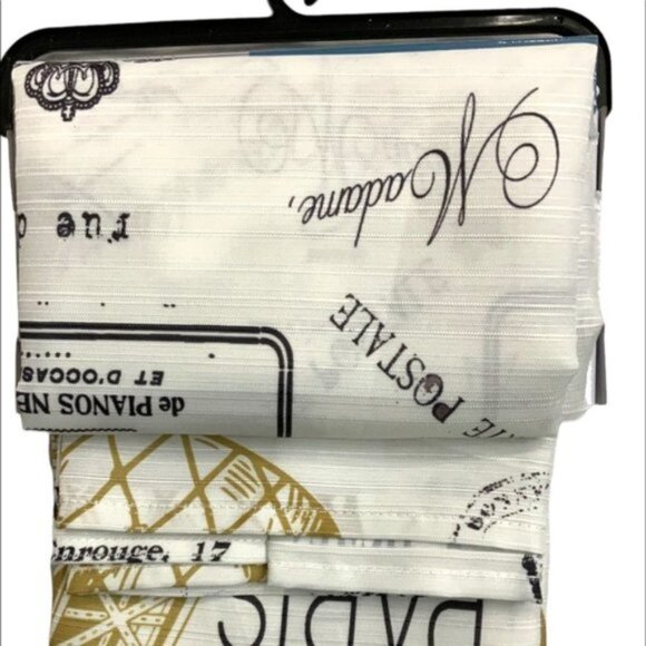 Paris Eiffel Tower Shower Curtain Fabric White Gold Multi Color 72 in X 72 in - Picture 3 of 16